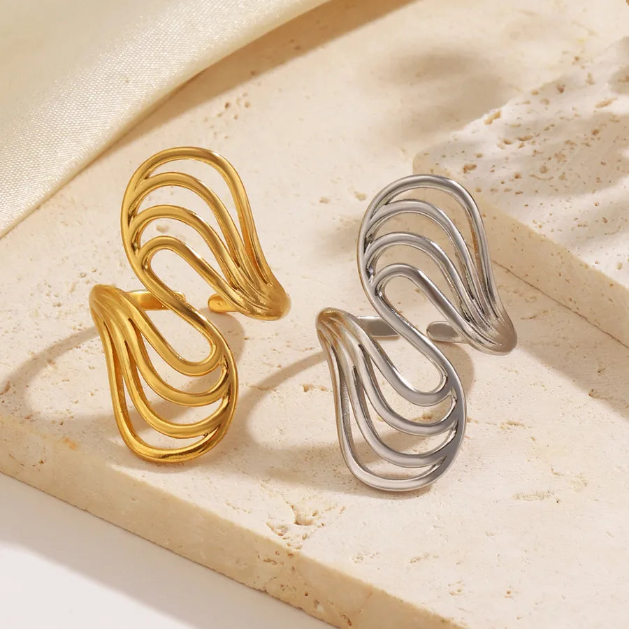 18K Gold Plated Open Ring for Women