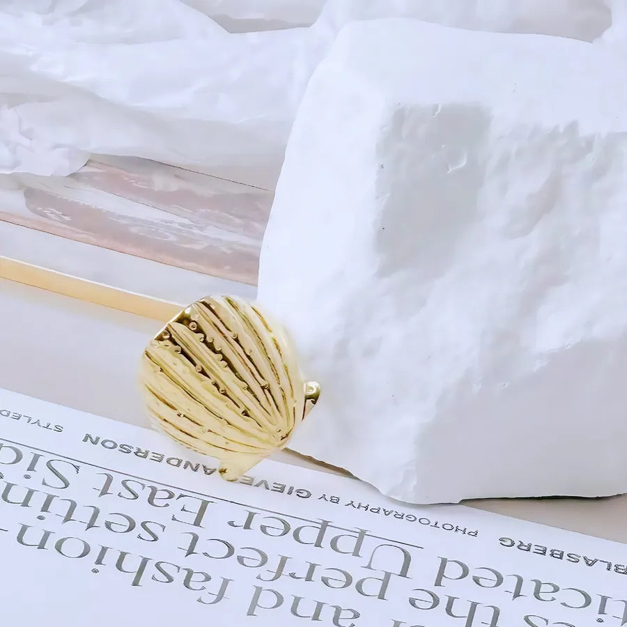 Gold Bamboo Titanium Steel Open Ring Adjustable Opening Golden Hydraulic J82