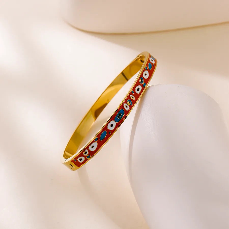 Abstract Geometric 18K Gold Titanium Bracelet