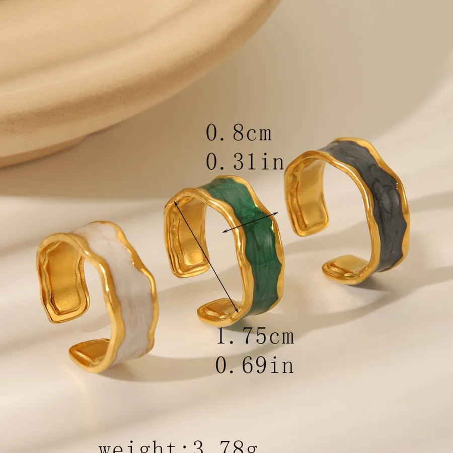 Retro Irregular Gold Stainless Steel Ring