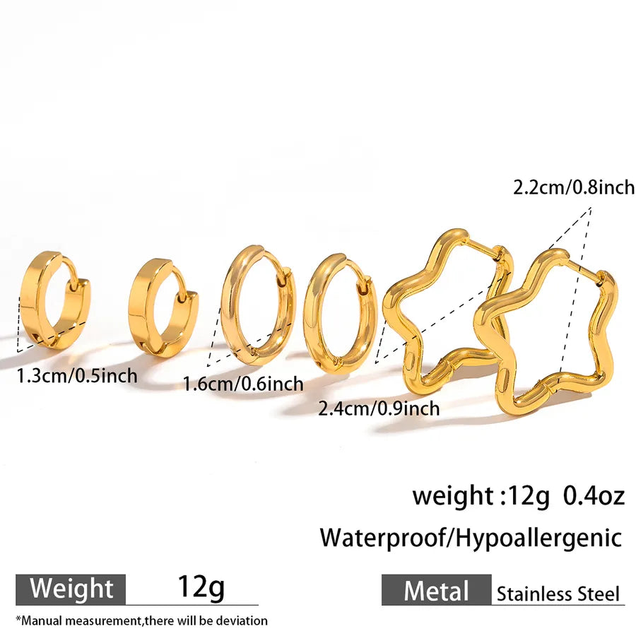 Gold Plated Butterfly & Heart Earrings Set – 3 Pairs 9#