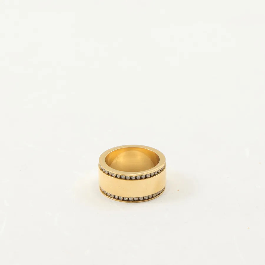 18K Gold Plated Geometric Titanium Steel Ring