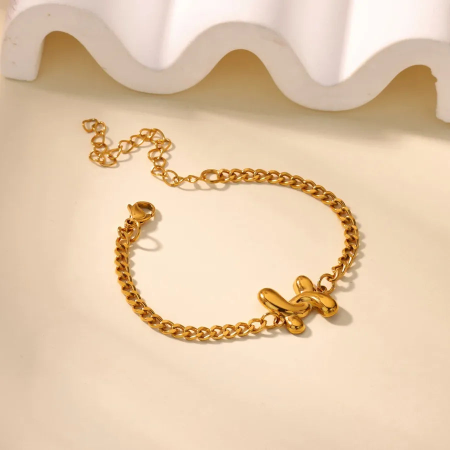 Adjustable 18K Gold Bubble Pendant Bracelet