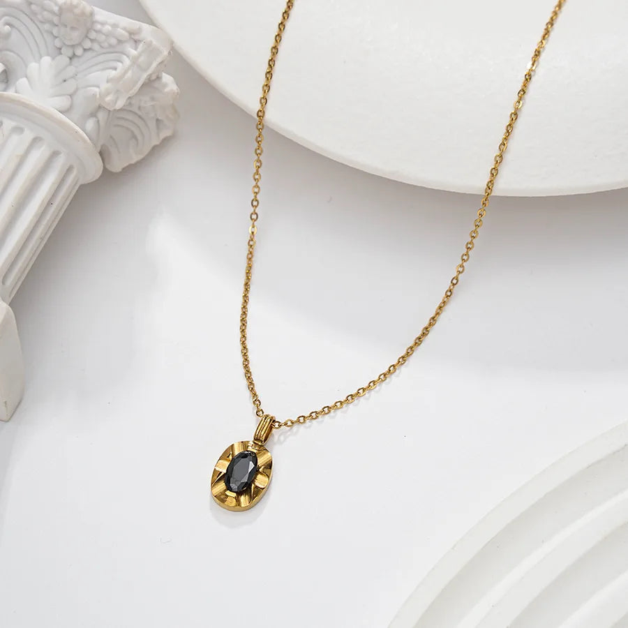 Elegant 18K Gold Plated Pearl Necklace for Women SH91 Irregular Black Diamond Necklace Gold