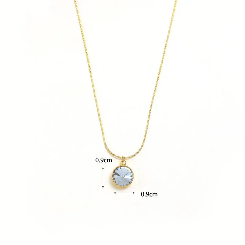 Minimalist Gold-Plated Titanium Necklace One Size ZX46084B5B0 9*9*1