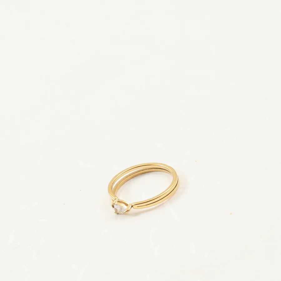 18K Gold Plated Titanium Steel Geometric Ring