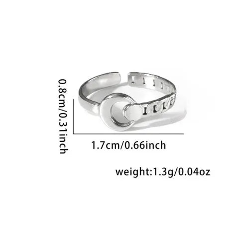 Titanium Steel Fish Tail Ring for Women Adjustable Opening TYR0352$
