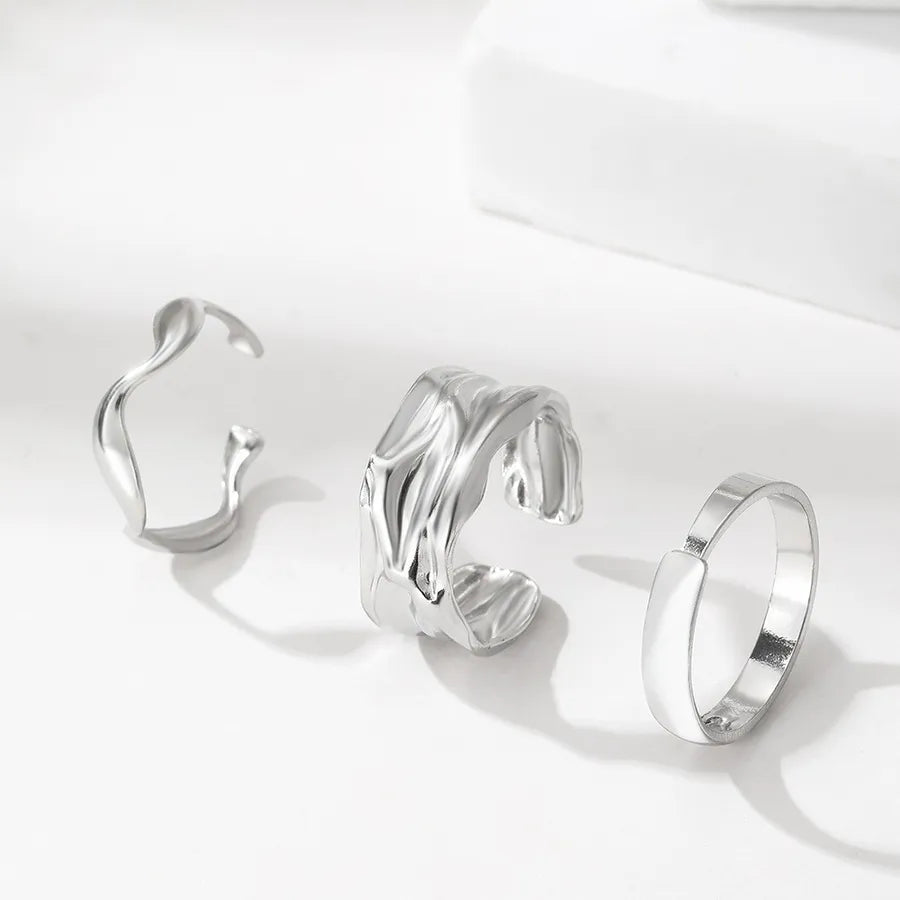 Adjustable Gold Stainless Steel Open Ring Average Size Steel Color 004#