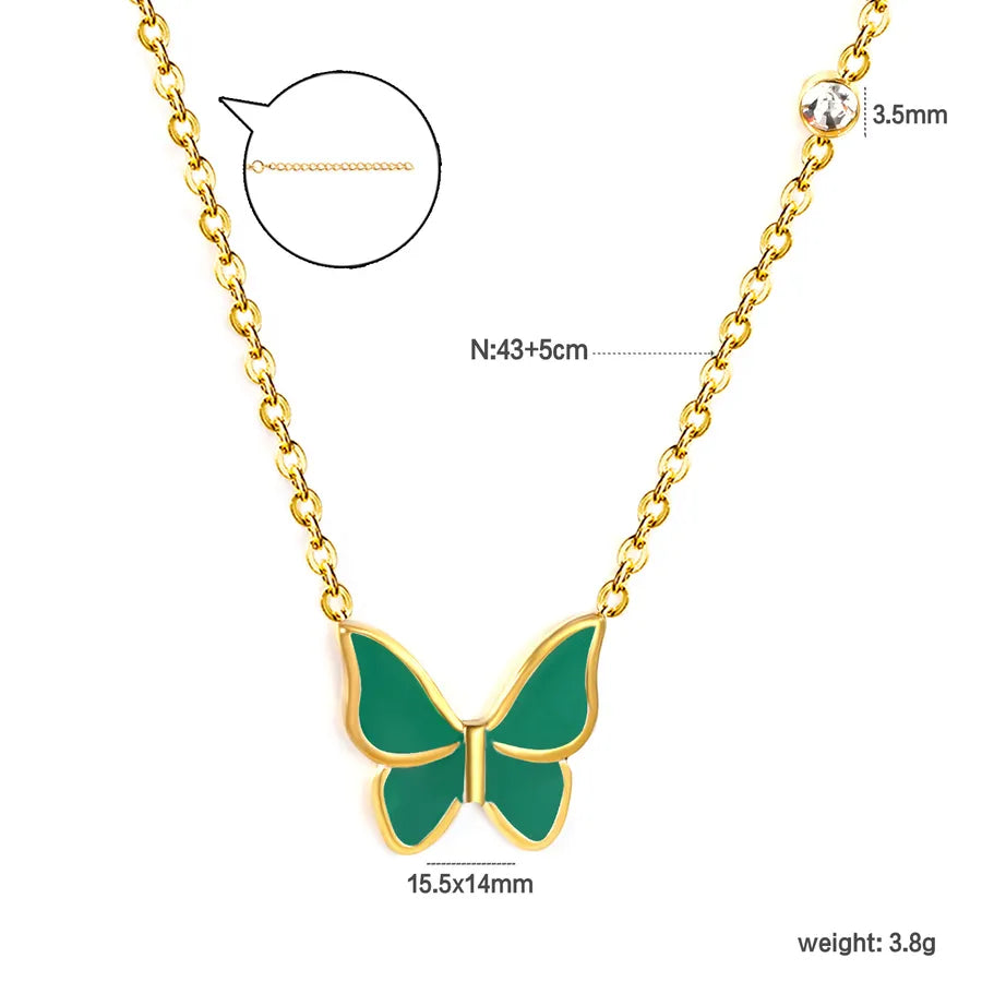 Gold Butterfly Pendant Necklace NE2E240JG