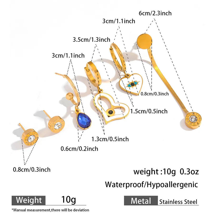 Gold Plated Butterfly & Heart Earrings Set – 3 Pairs 3#