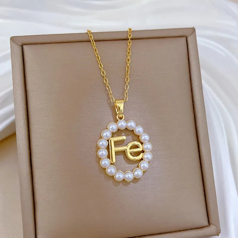 Gold Butterfly & Fish Choker Necklace D418 Titanium Steel Chain Copper Pendant