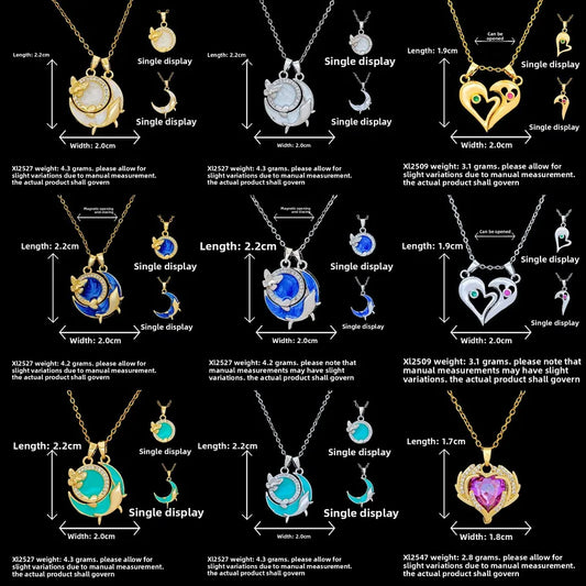 Butterfly & Whale Couple Pendant Necklace