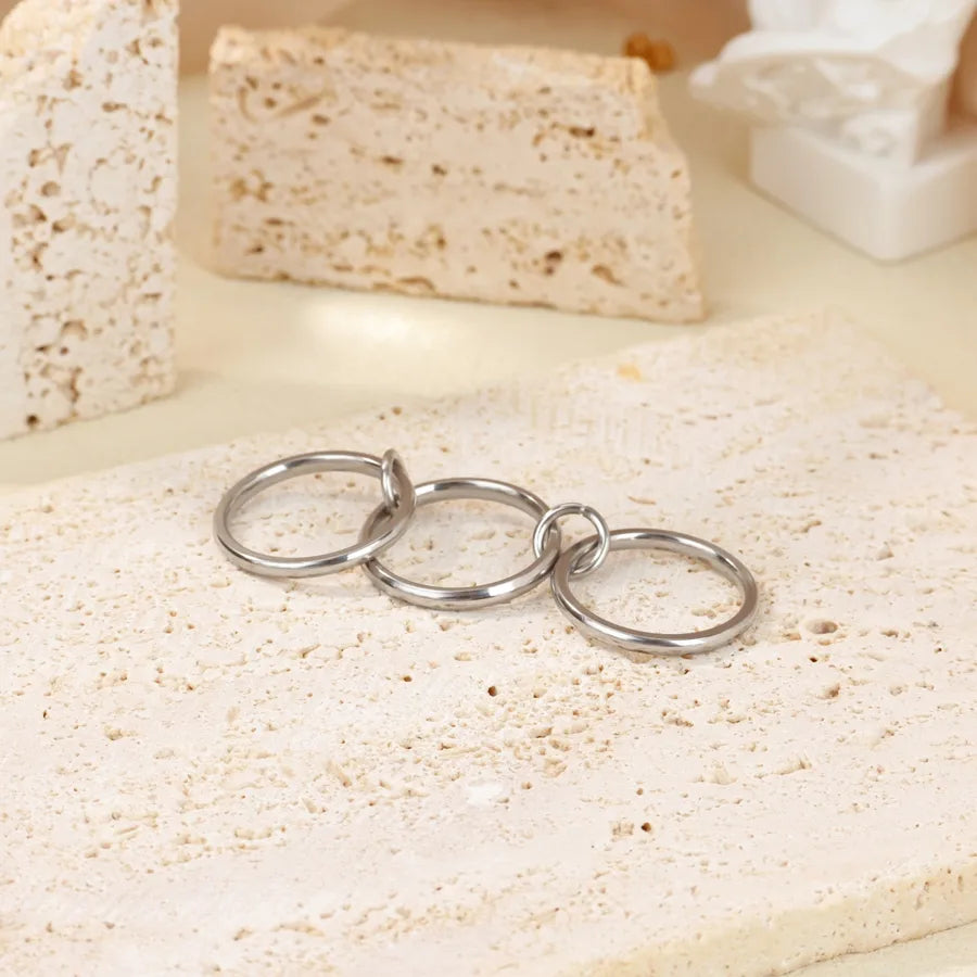 Geometric Gold Stainless Steel Ring