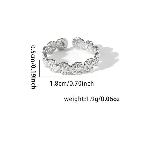 Titanium Steel Fish Tail Ring for Women Adjustable Opening TYR0356