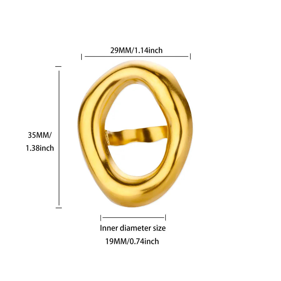 Boho Floral Open Ring in 18K Gold Plated Steel Milky White