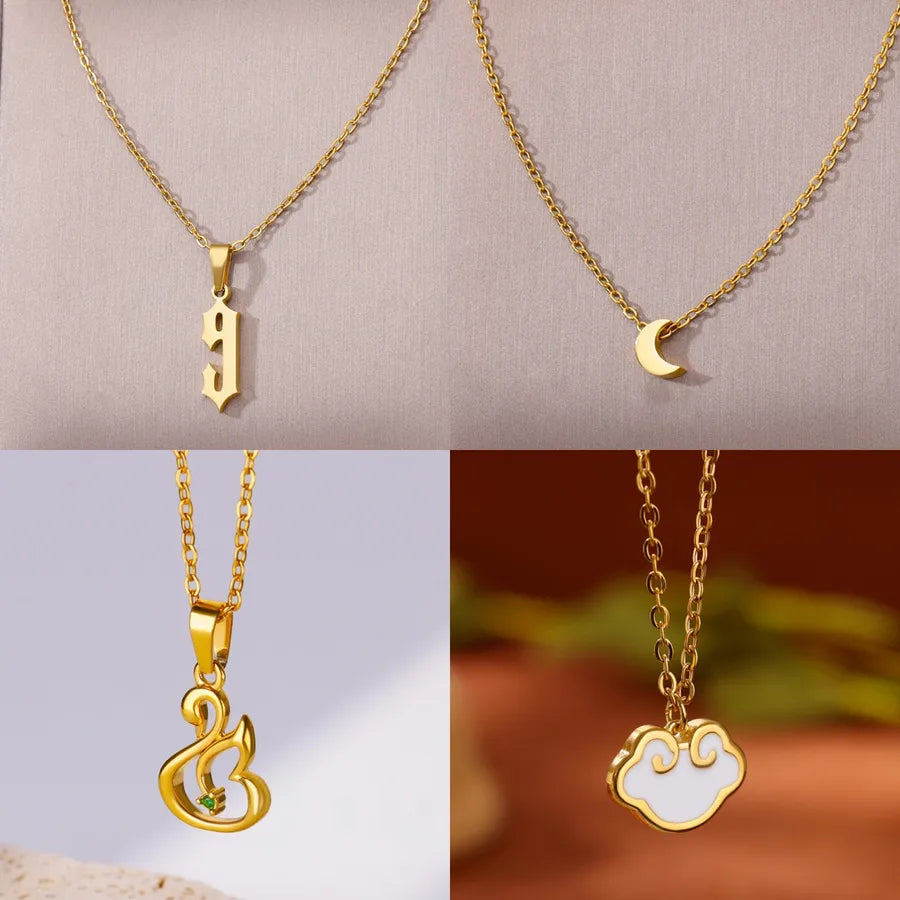 18K Gold PVD Geometric Pendant Necklace