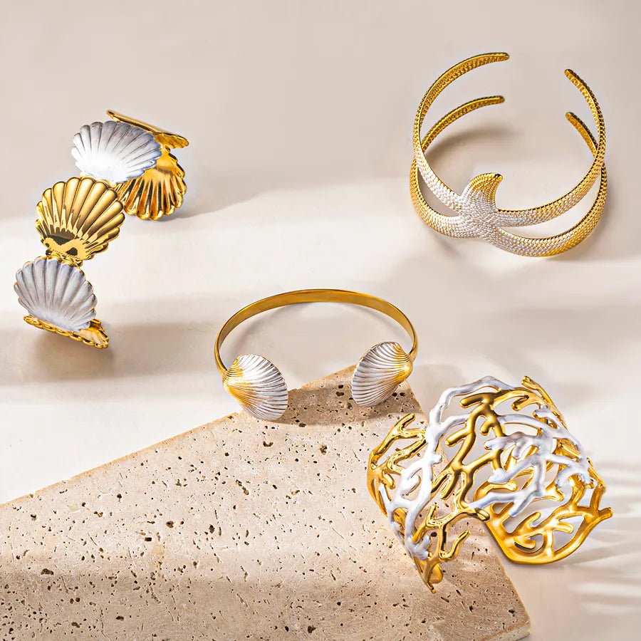 Gold Plated Geometric Stainless Steel Bracelet