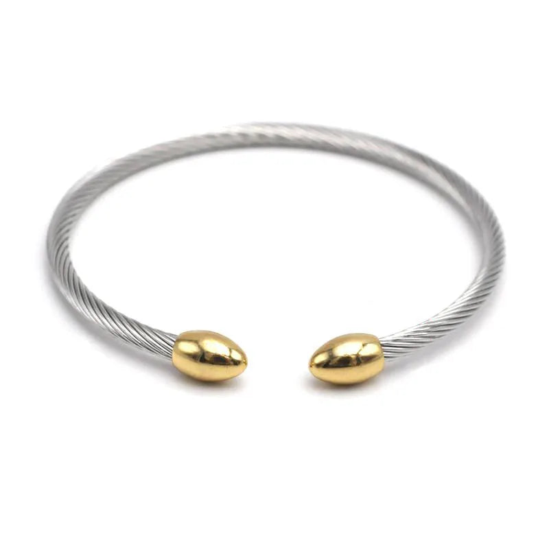 3mm Titanium Steel Rope Bracelet – Gold Plated