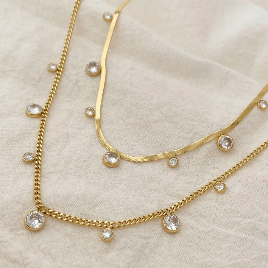 Minimalist Gold Titanium Steel Chain Necklace