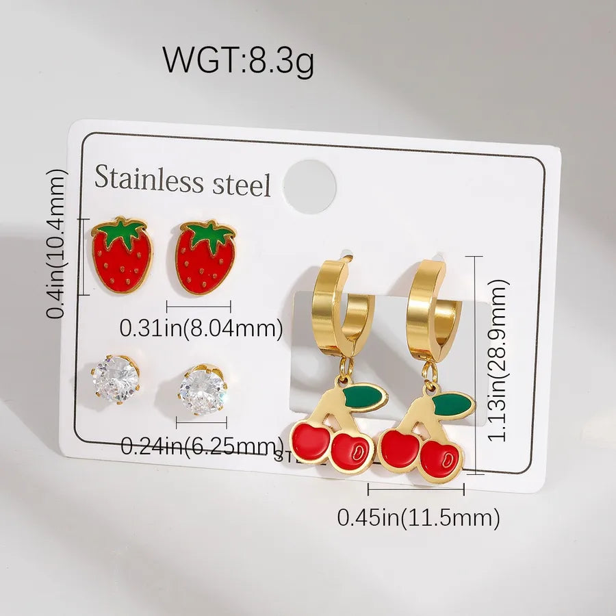 18K Gold Plated Star & Heart Drop Earrings E-1565