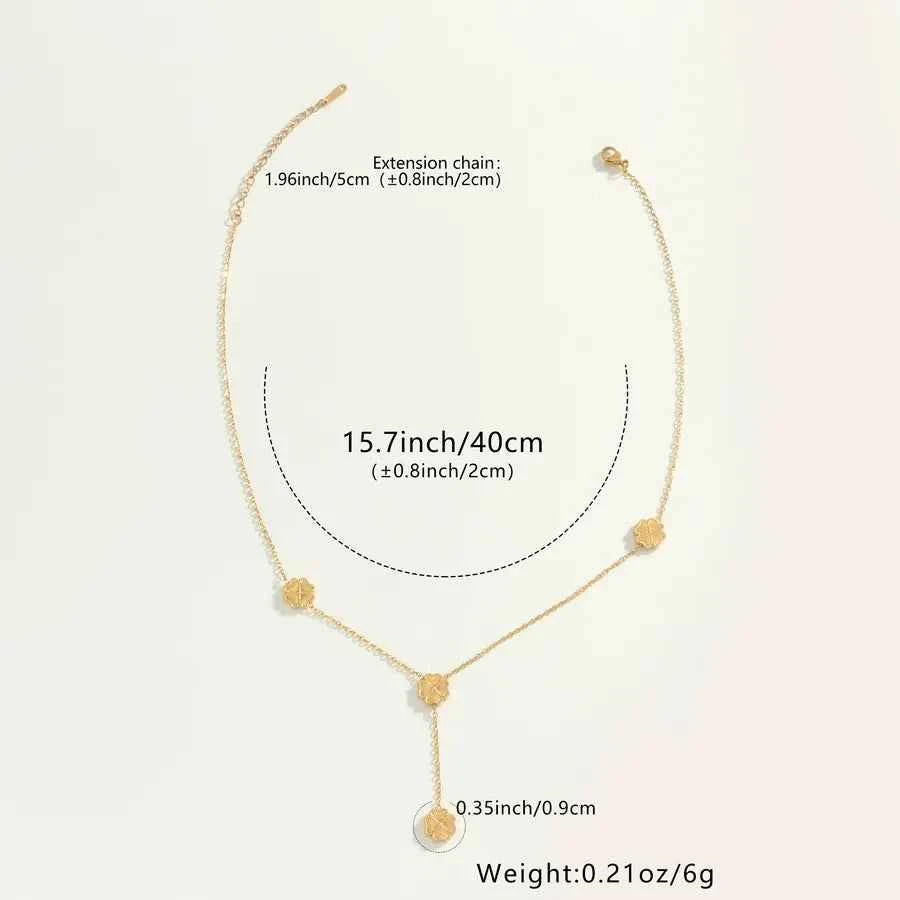 Gold Four-Leaf Clover Pendant Necklace