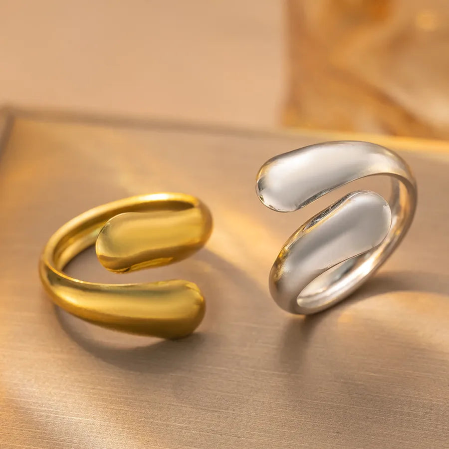 Geometric Titanium Steel Star Ring for Women