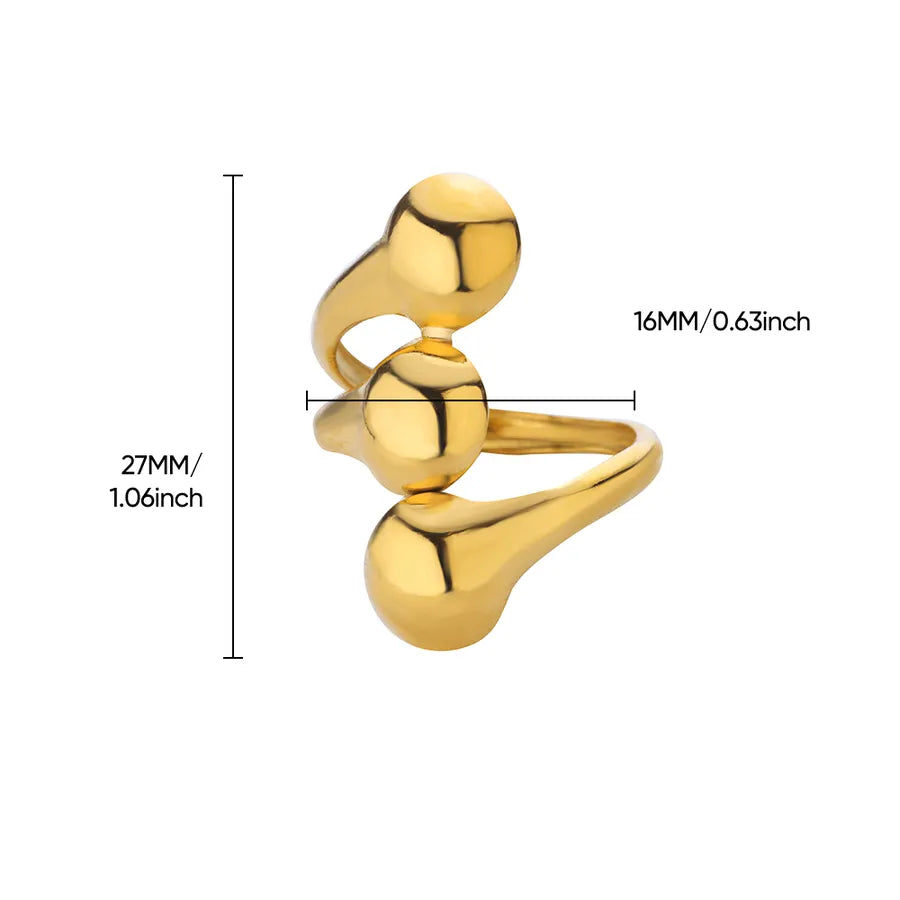 18K Gold Plated Geometric Open Ring 7