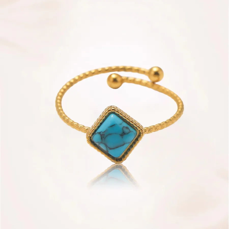 Women's Heart-Shaped Green Turquoise Ring