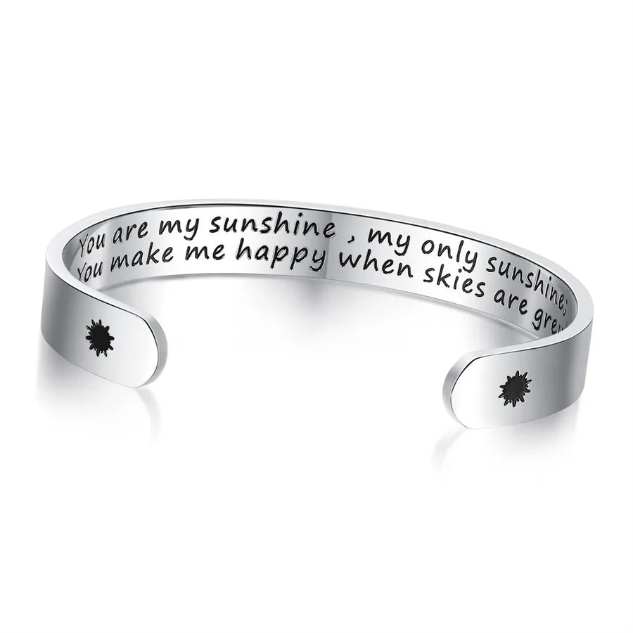 Retro Heart Stainless Steel Bangle 84-You Are My Sunshine My Only Sunshine