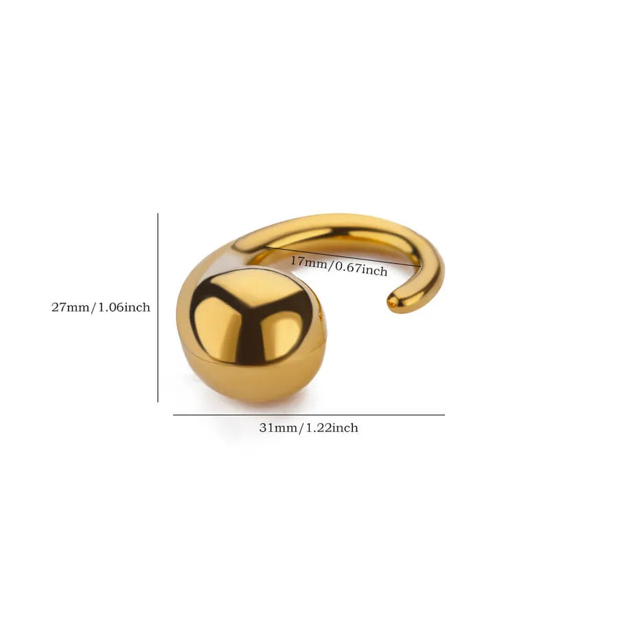 18K Gold PVD Geometric Stainless Steel Open Ring 6