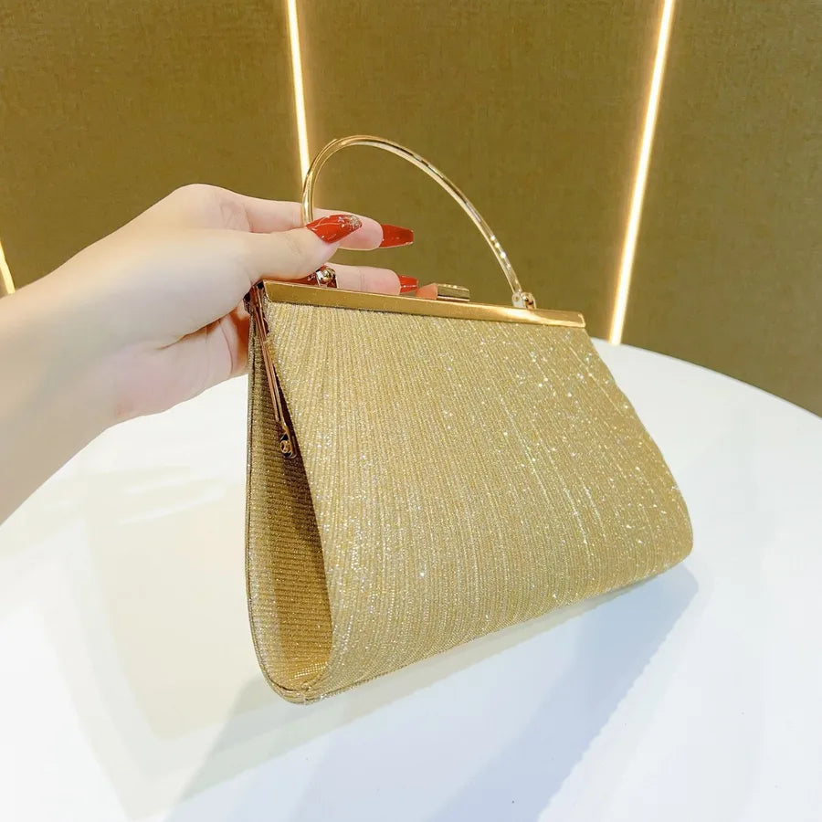 Shiny Ruched PU Crossbody Handbag for Women