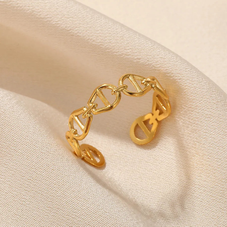 Gold Plated Geometric Open Ring