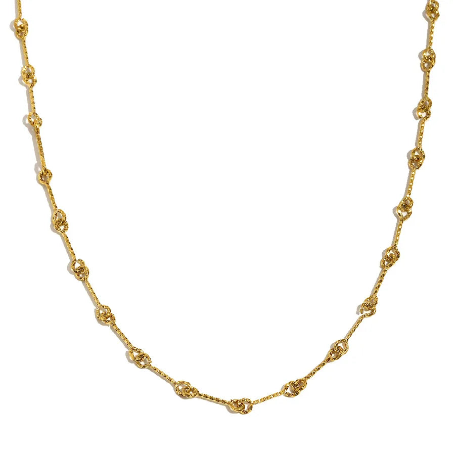 18K Gold Plated Layered Geometric Chain Necklace