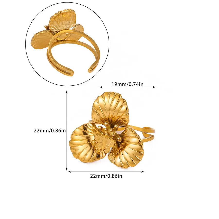 Retro Floral Pearl Open Ring G9188290