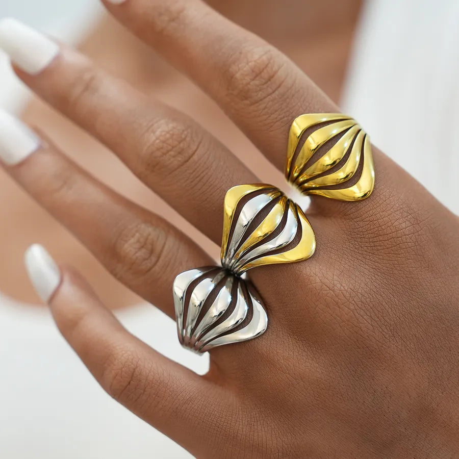18K Gold Plated Geometric Open Ring