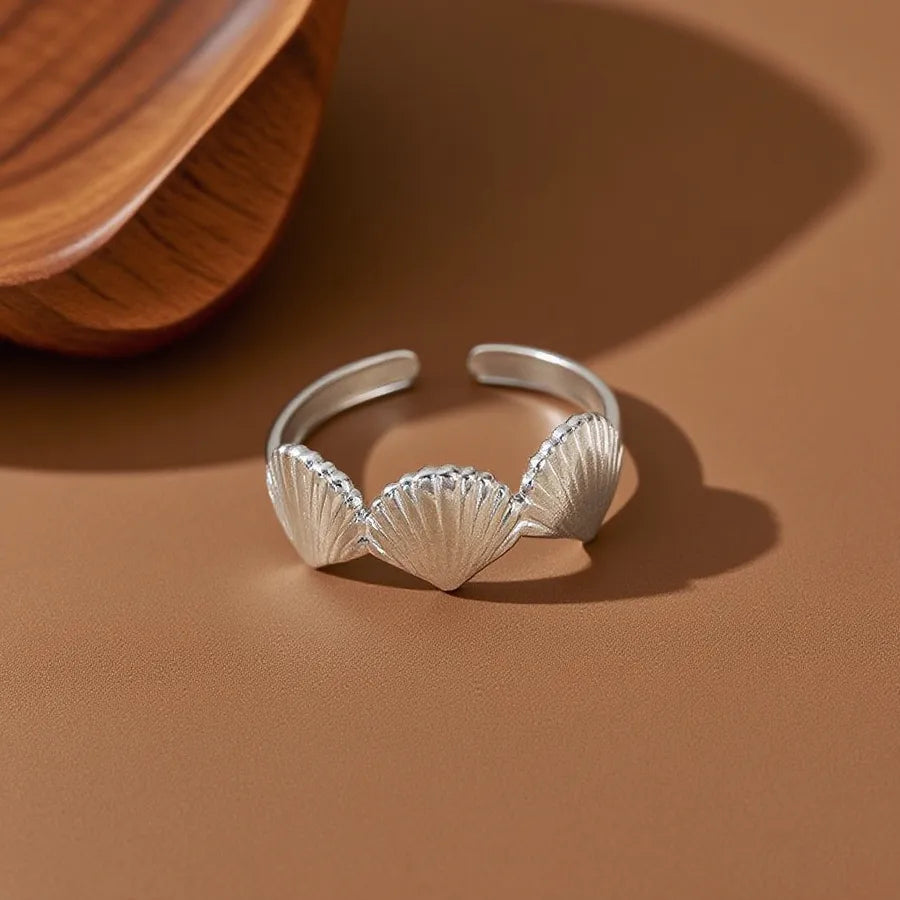 Hollow Seahorse Ring in Stainless Steel Z0139-Three Shells-Ring-Steel Color