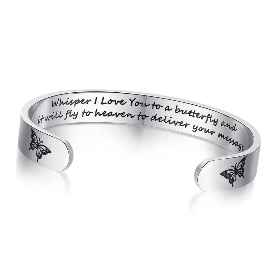 Retro Heart Stainless Steel Bangle 97-MePurpleial Gifts - Whisper I Love You To_yythk