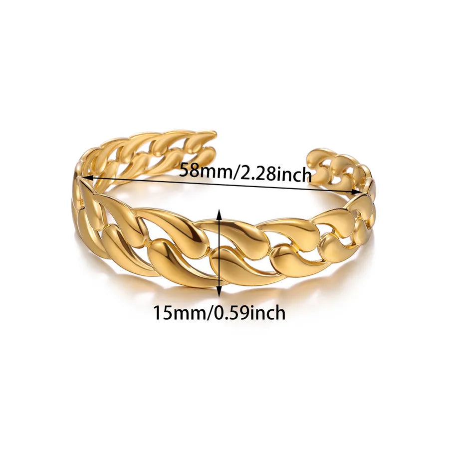 Women's Stainless Steel Open Bangle Bracelet B1921G