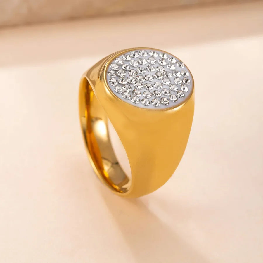 Gold Geometric Titanium Steel Ring