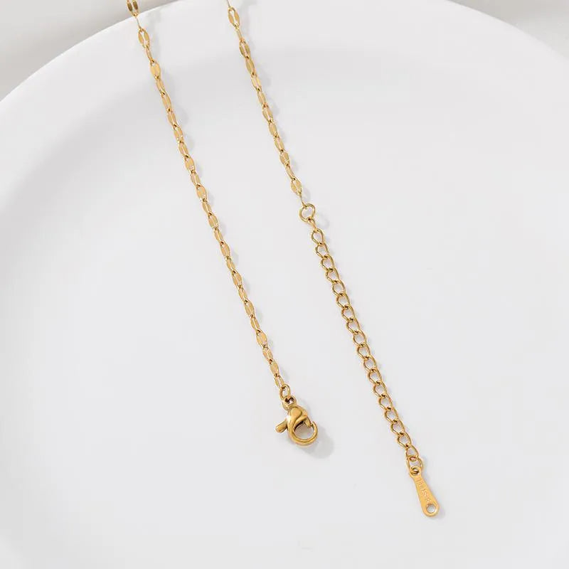 Unisex Titanium Steel Snake Chain Necklace Gold 1.8 Lip Chain Necklace 1 Piece with Extension Chain