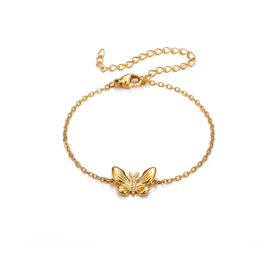 Gold Plated Butterfly Zirconia Bracelet