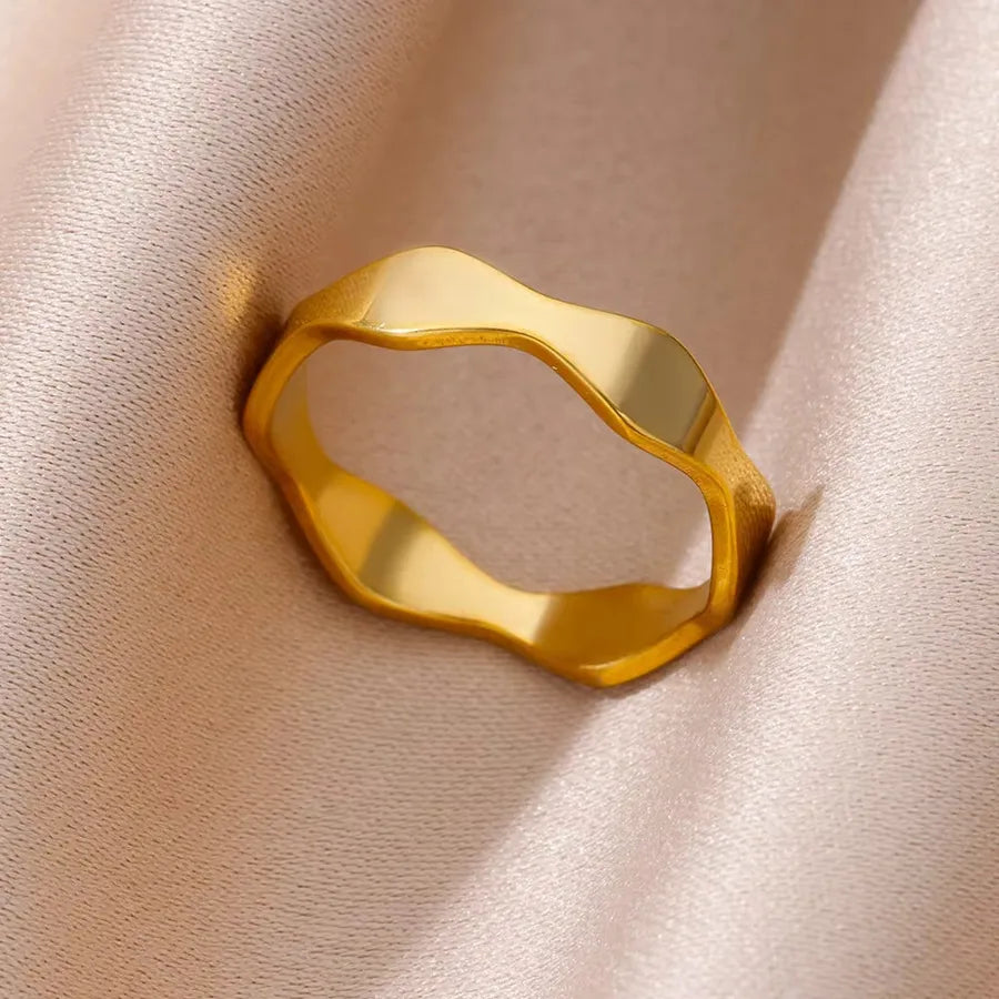 18K Gold Plated Geometric Heart Ring for Women JZ5145G