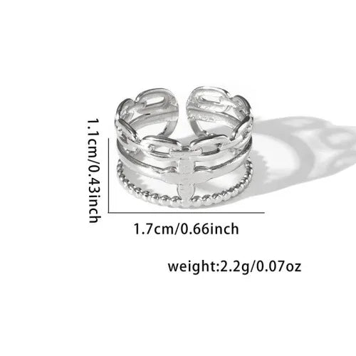 Titanium Steel Fish Tail Ring for Women Adjustable Opening TYR0344