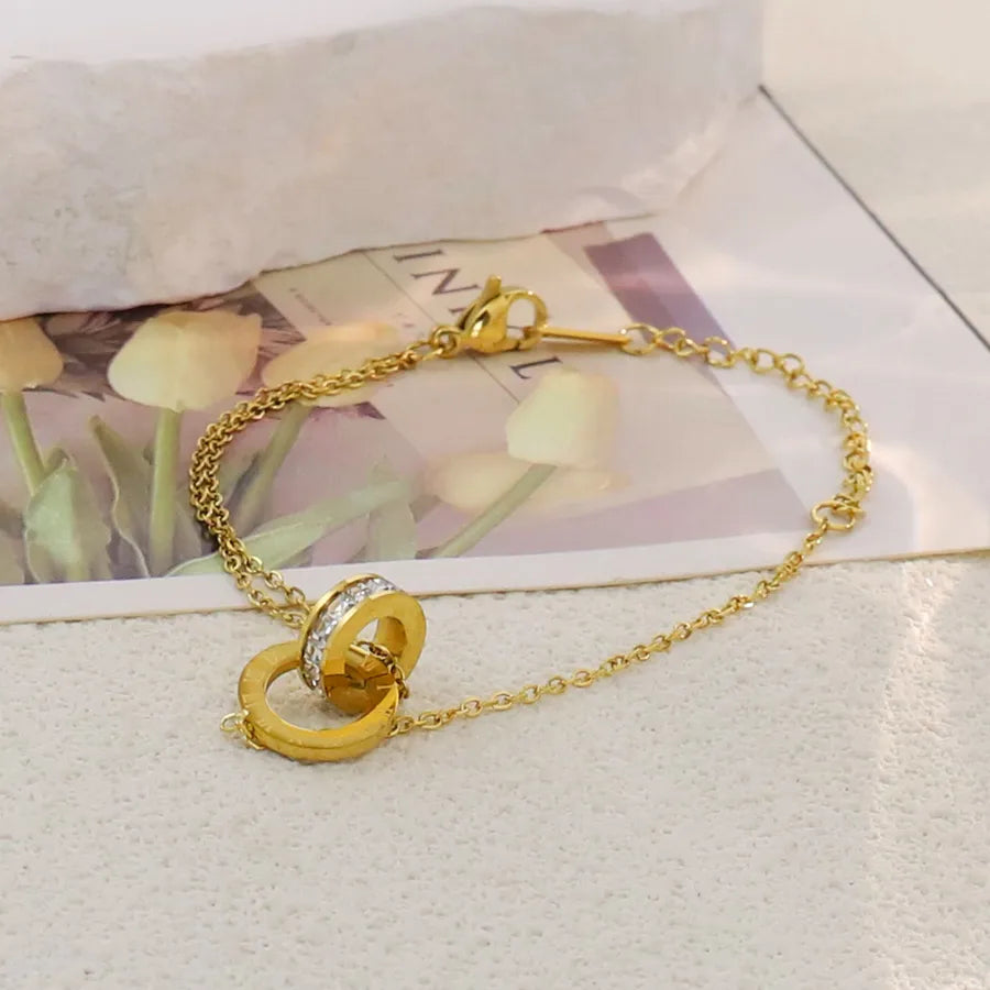 Gold Plated Stainless Steel Asymmetric Bracelet Average Size Gold Style 12