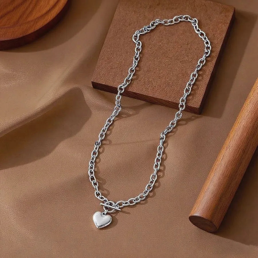 Titanium Steel Heart Pendant Necklace