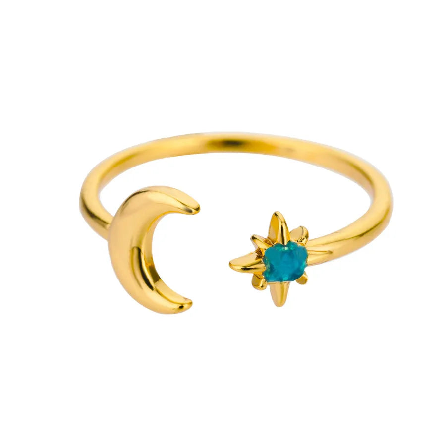 Luminous Gold Star Ring – Open Design