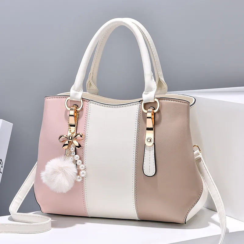 Women's Large Capacity Colorblock Shoulder Bag