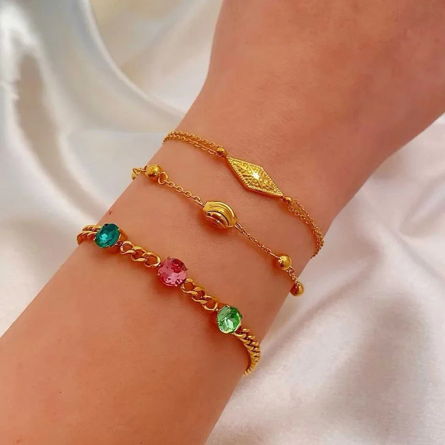 18K Gold Plated Geometric Titanium Steel Bracelet