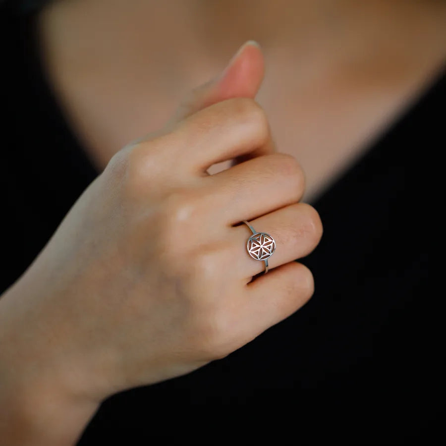 Boho Floral 18K Gold Stainless Steel Ring