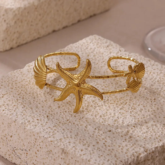 Ocean-Inspired Double Layer Heart & Star Bracelet